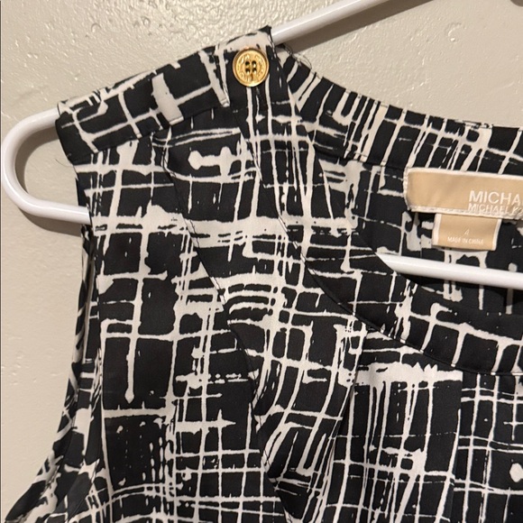 MICHAEL Michael Kors Black and White Patterned Blouse 4 - Picture 5 of 8